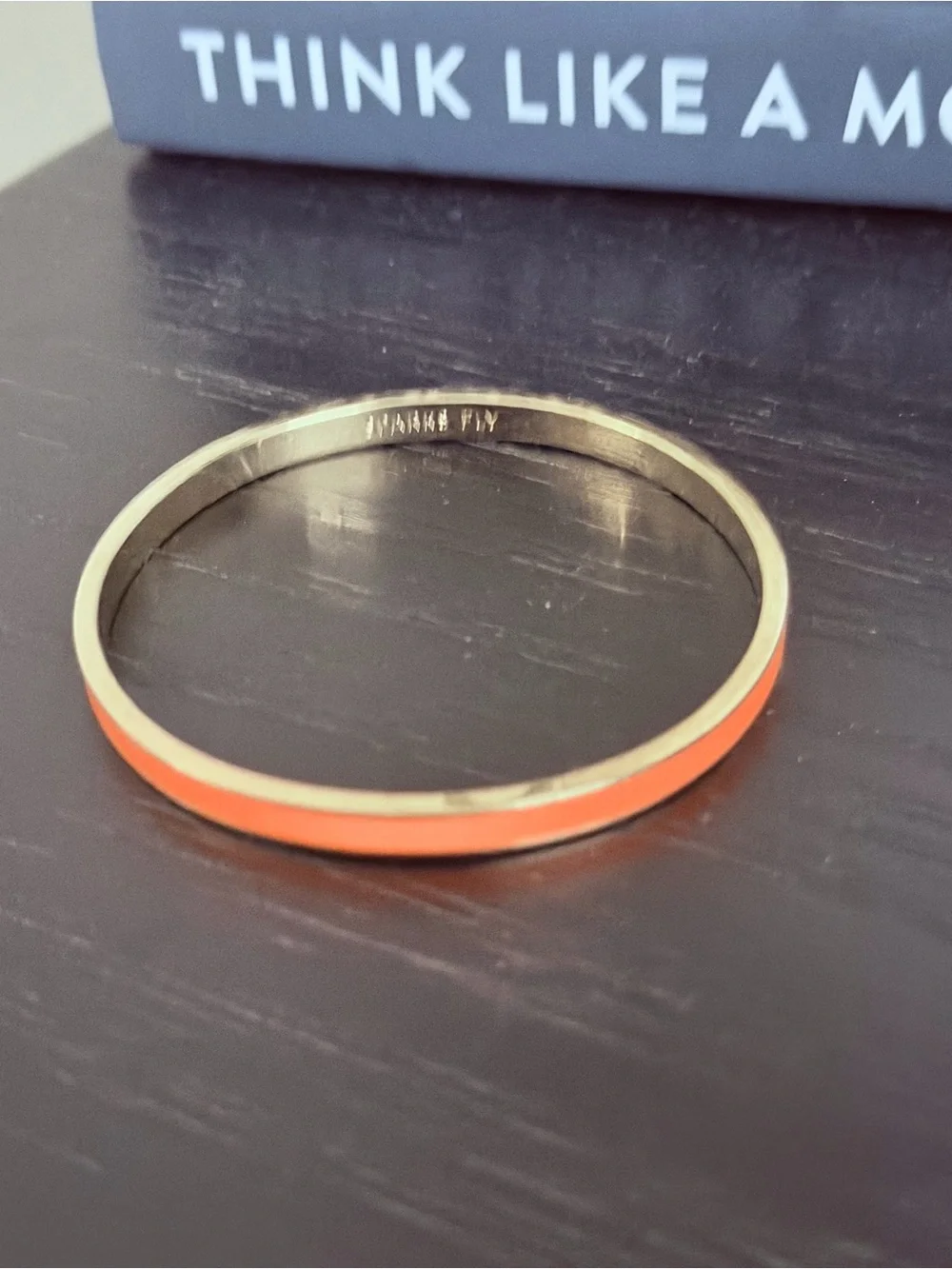 kate spade Gold-Tone Orange Enamel Slim Bangle - Picture 5 of 7